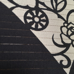 正絹カゴメ絽 九寸名古屋帯 型 秘密の花園 3枚目の画像