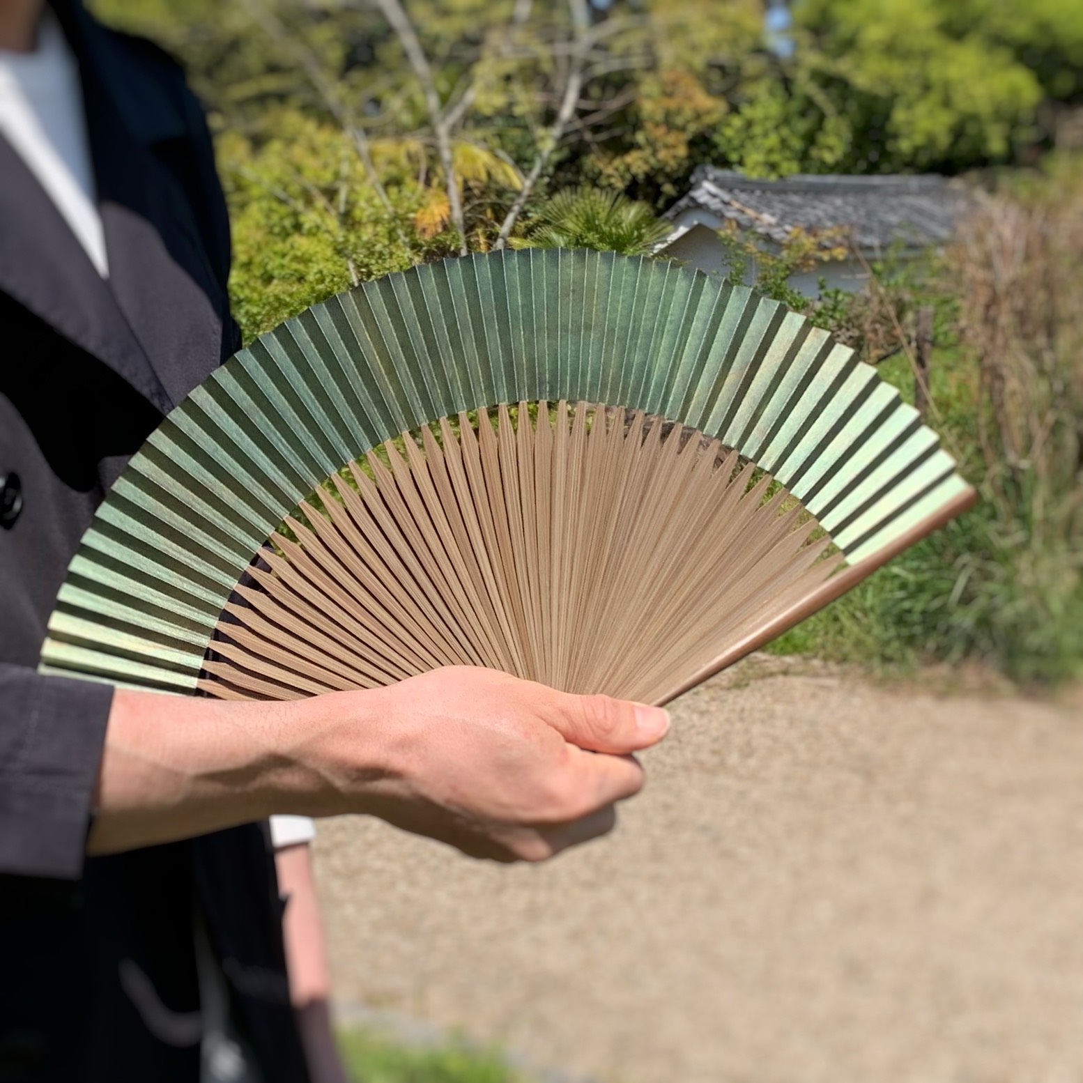 京扇子 燻 pattern無地 短地 #2