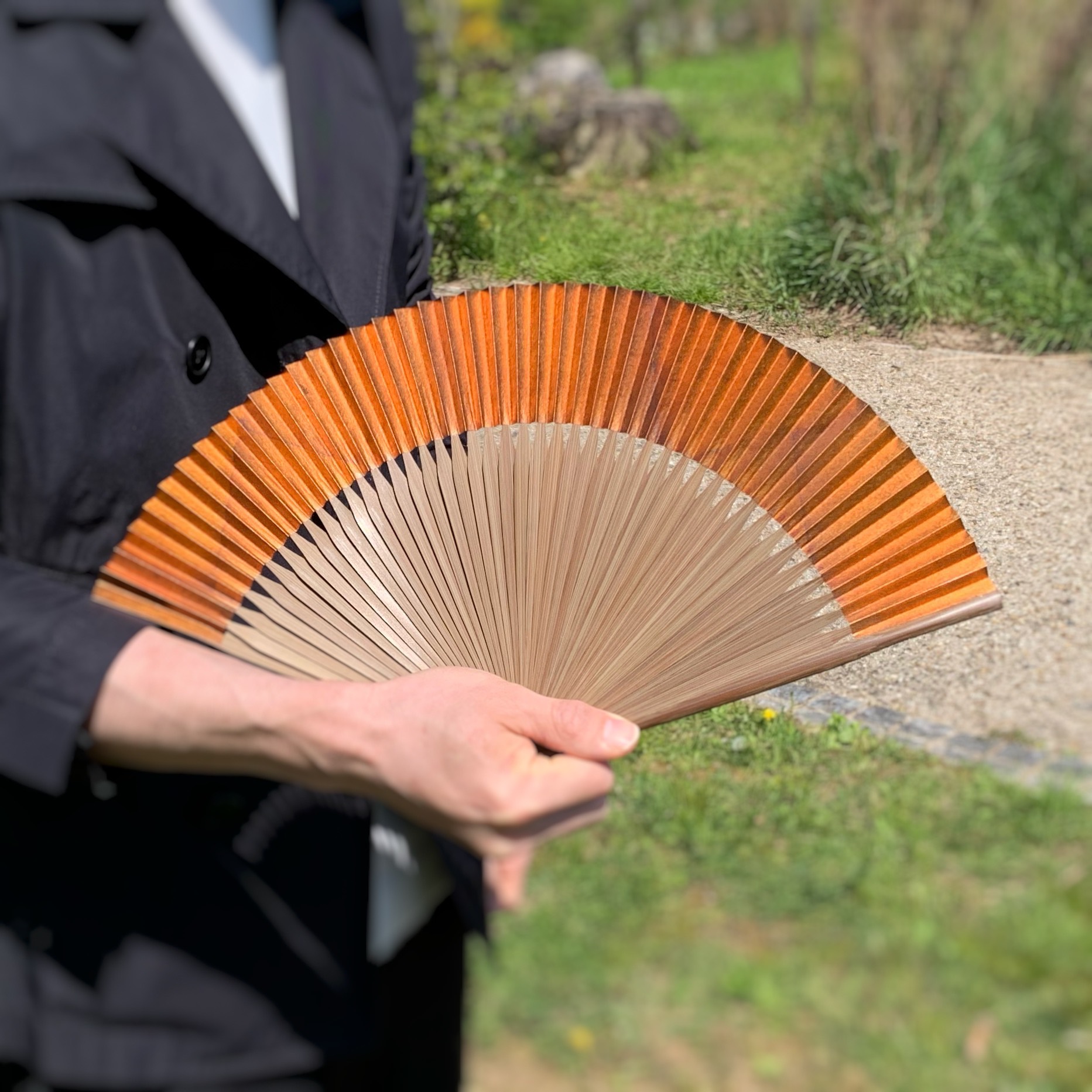 京扇子 燻 pattern無地 短地 #3