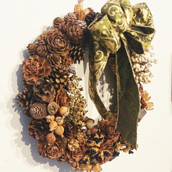 注文制作：森からの贈り物　３５㎝（2020 Year Wreath) 2枚目の画像