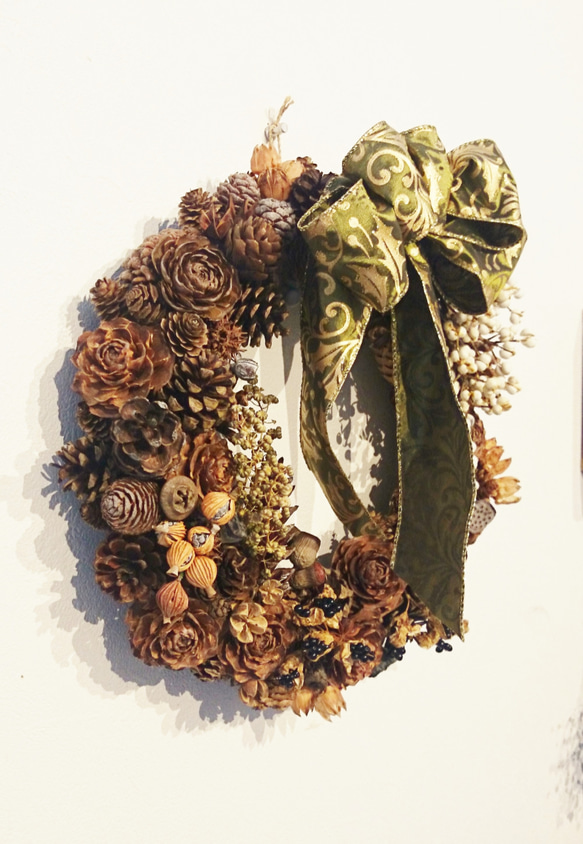 注文制作：森からの贈り物　３５㎝（2020 Year Wreath) 2枚目の画像
