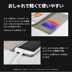 桜 レトロ 青 iPhone 手帳型 スマホケース 携帯ケース 送料無料 6枚目の画像