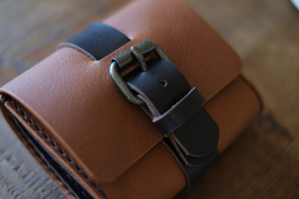 ちいさなベルトのお財布　minimum belt wallet　camel　納期2週間 2枚目の画像