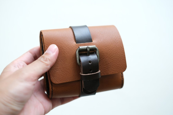 ちいさなベルトのお財布　minimum belt wallet　camel　納期2週間 3枚目の画像