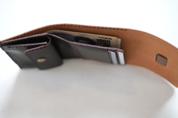 ちいさなベルトのお財布　minimum belt wallet　camel　納期2週間 8枚目の画像