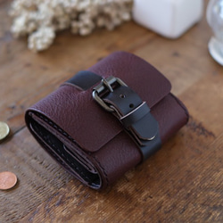 ちいさなベルトのお財布　minimum belt wallet　choco　　 1枚目の画像