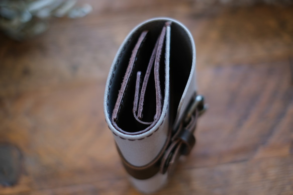 冬季限定グレーのちいさなベルトのお財布　minimum belt wallet　※納期1カ月 8枚目の画像