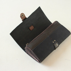 プエブロWファスナー　長財布　ブラック 黒　ワンタッチ　納期1か月 5枚目の画像