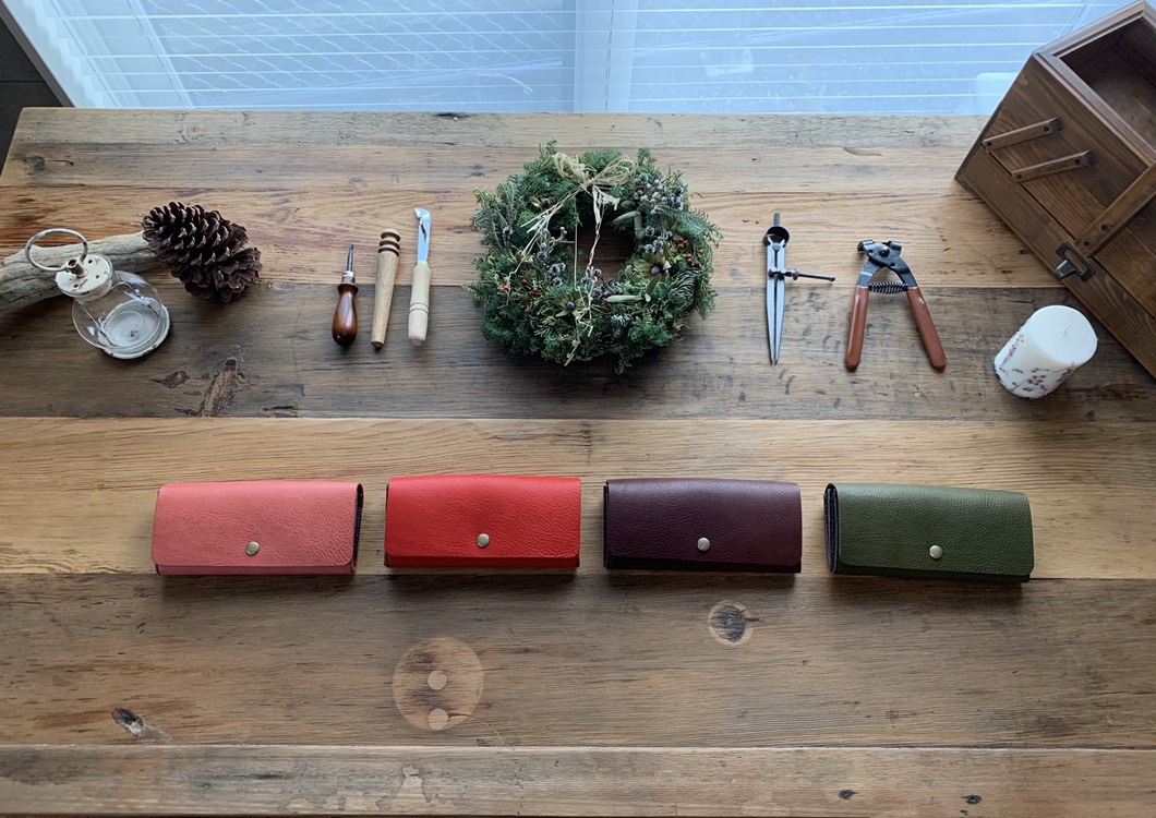 再販まつり2025 Creema限定  ワンタッチシンプル 革財布　緑　 納期１週間　 イタリア レザー