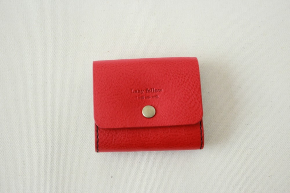 ちいさなお財布　minimum wallet  red 5枚目の画像