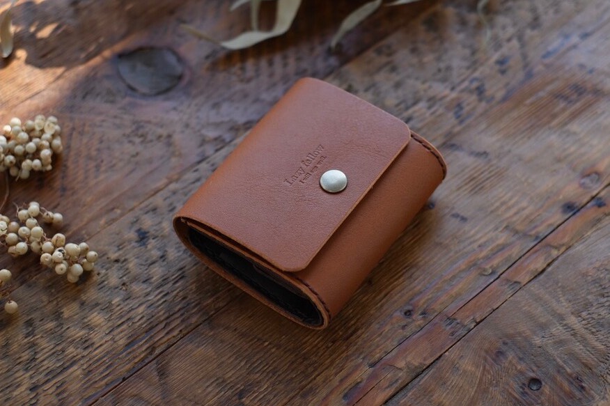 お札を折らない　ちいさなお財布　minimum wallet  camel　納期１週間