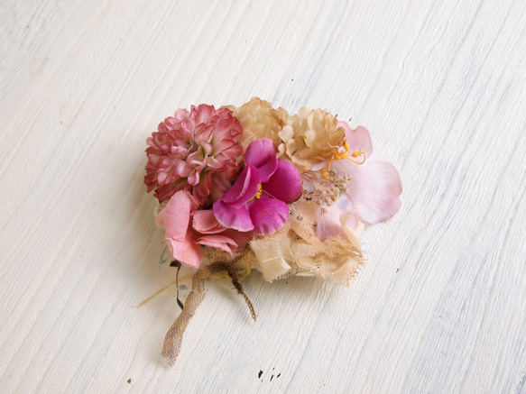 花のヘアピン（ピンク） 3枚目の画像