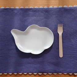 【小さめリバーシブル】ランチマット（グレーパープル&ベージュ） 1枚目の画像