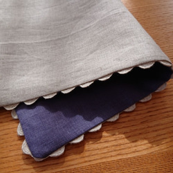 【小さめリバーシブル】ランチマット（グレーパープル&ベージュ） 2枚目の画像