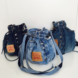 70s リーバイス　Levi's 501 デニムバッグ 巾着　トート リュック 70s ヴィンテージ Levi's 501 デニムバッグ 巾着 トート