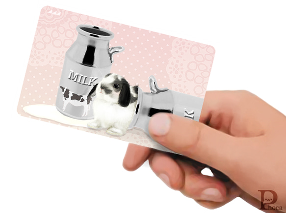 ICカードステッカー　ミルクうさぎ 1枚目の画像