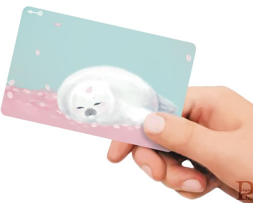 ICカードステッカー 桜あざらし シール・ステッカー Phoca 通販