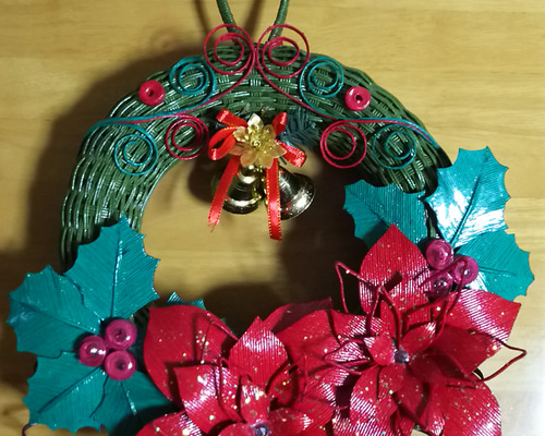 クリスマスリース エコクラフト（赤） リース ベルサウンド 通販