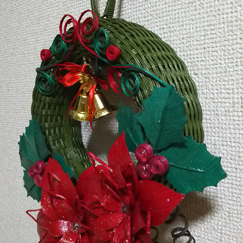 クリスマスリース エコクラフト（赤） リース ベルサウンド 通販