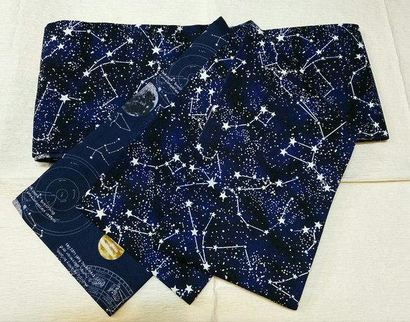 木綿・光る星座柄☆半幅帯 和装小物（帯・半襟） 十三夜 通販