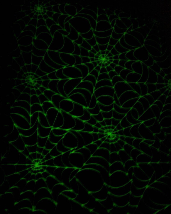 光る蜘蛛の巣柄リバーシブル半幅帯☆ハロウィンにも♪ 3枚目の画像