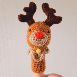 *送料無料*手編みの指人形【みんなでクリスマス】 4枚目の画像