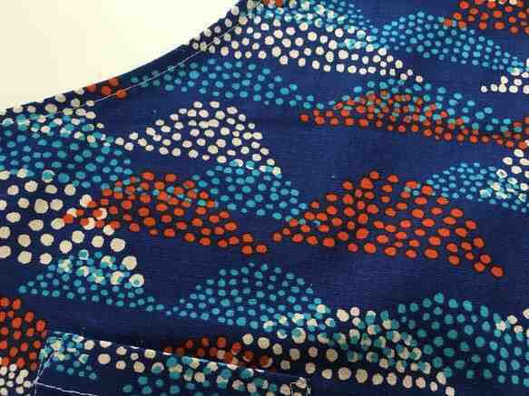 エプロン&三角巾セット 110cm ドット雲アオ 3枚目の画像