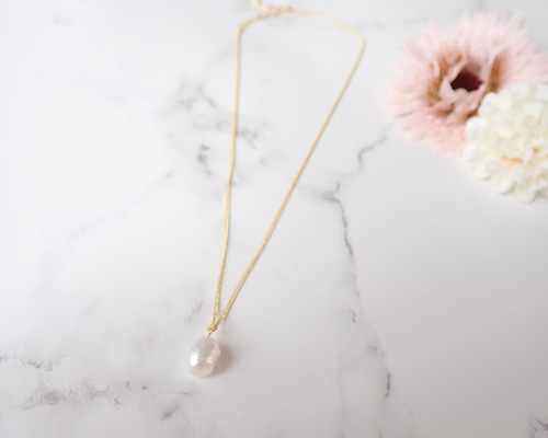 k18 一粒バロックパールネックレス バロック パール ネックレス / 日本製 レディース人気 一粒