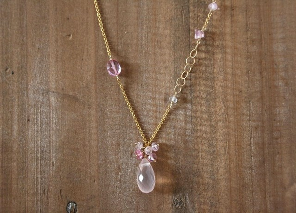 N111 / 天然石 カスタムボールペン ピンクエピドート