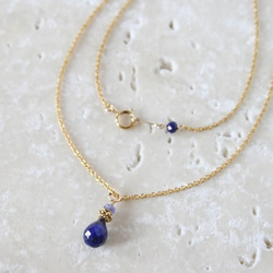 ラピスラズリとタンザナイトのネックレス｜lapis lazuli N 6枚目の画像