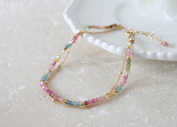 マルチカラートルマリンブレスレット｜colorful tourmaline 1枚目の画像