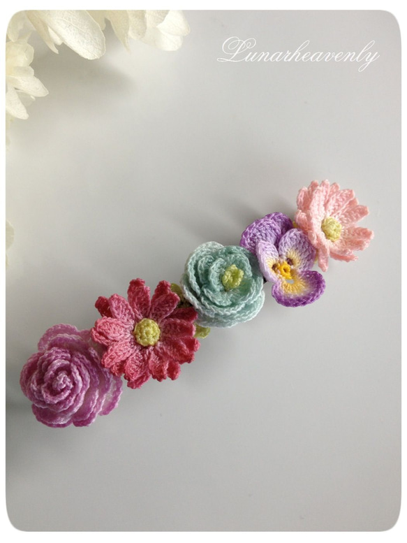 【高価値】 バレッタ レース編み お花のバレッタ Lunarheavenly 234022 通販 その他