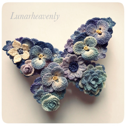 蝶々のバレッタ レース編み バレッタ Lunarheavenly 通販 383435