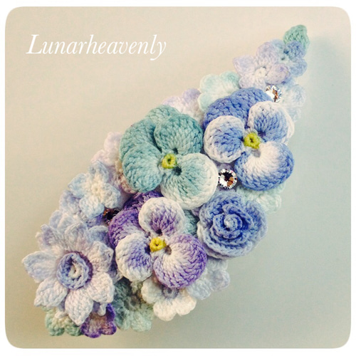 お花のバレッタ レース編み バレッタ Lunarheavenly 通販 383441