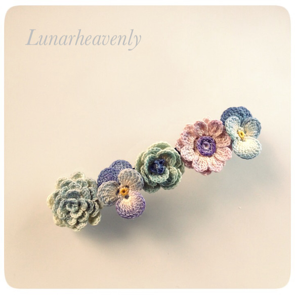 お花のバレッタ レース編み バレッタ Lunarheavenly 通販 383445