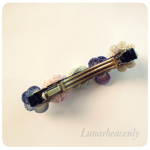 お花のバレッタ レース編み バレッタ Lunarheavenly 通販 383445