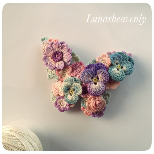 未使用☆レース編みオーナメントモビール 蝶々のスリーピン レース編み その他ヘアアクセサリー