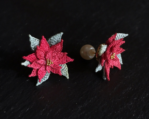 にこる様■オーダー＊ポインセチア＊レース 編み モチーフ■ にこる様□オーダー＊ポインセチア＊レース 編み モチーフ□ fit=scale