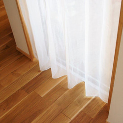 【サイズ1cm単位でオーダー可】【送料無料】透明感のあるホワイトリネン 薄手 フラットカーテン 2枚目の画像