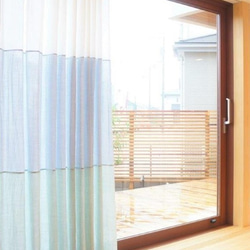 近江のリネンのトリカラーカーテン　日本で織ったリネンのカーテン 3枚目の画像