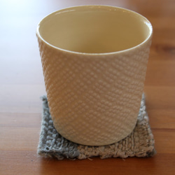 日本のリネンの裂き織コースター　（アメツチ01生成×09霞空） 2枚目の画像