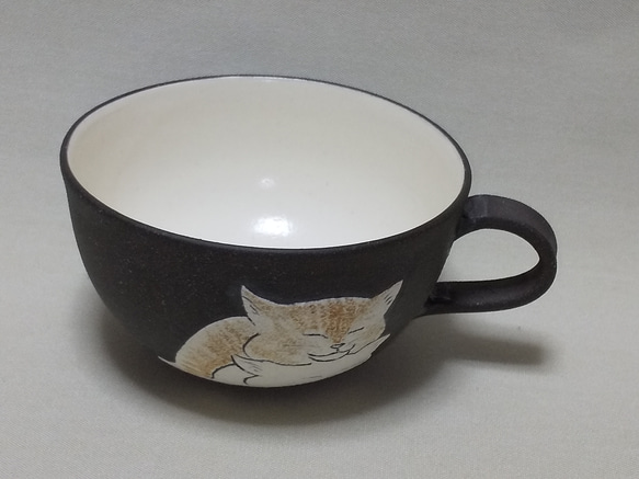 猫＋猫のスープカップ 1枚目の画像