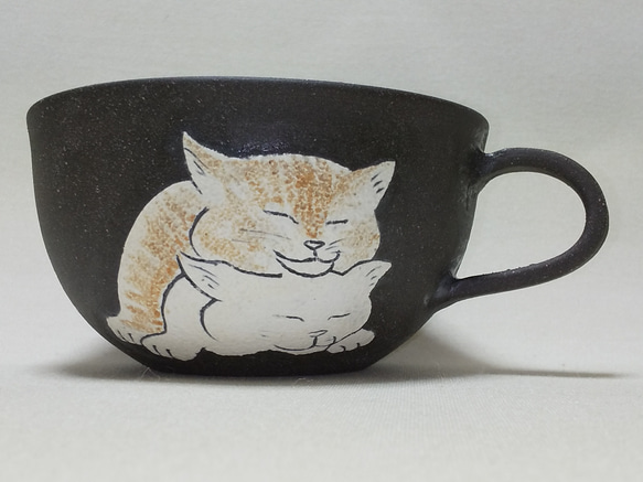 猫＋猫のスープカップ 2枚目の画像