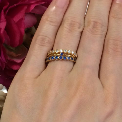ブルーサファイア・エタニティーリング・指輪シルバー925K14YG金ゴールド AGVR9532__SA サファイア ハーフエタニティ リング｜リング・指輪