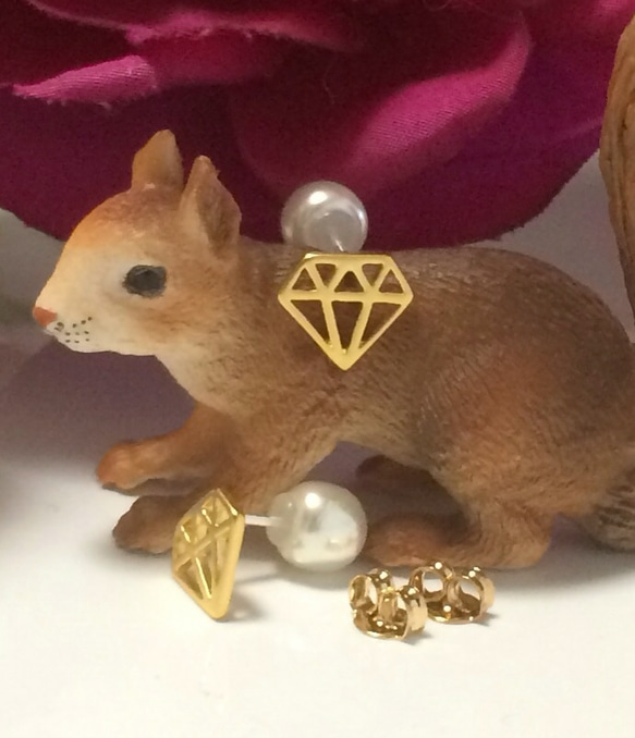 パールとダイヤモンドのマルチwayピアス 1枚目の画像