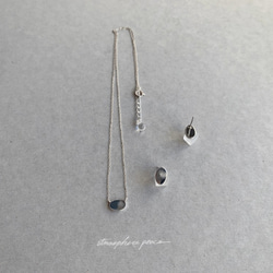 【SV925+K10】Small Window: Pierced Earrings 第3張的照片