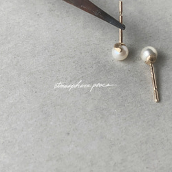 【K10】Insincere Pearl : Pierced Earrings 第3張的照片