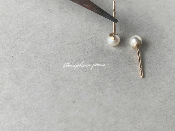 【K10】Insincere Pearl : Pierced Earrings 第3張的照片