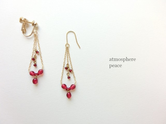 紅色水果（earrings(clip-on or pierced )） 第1張的照片