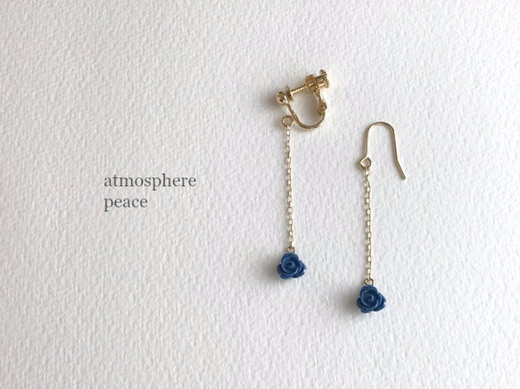 Quartet/blue（earrings(clip-on or pierced )） 第1張的照片